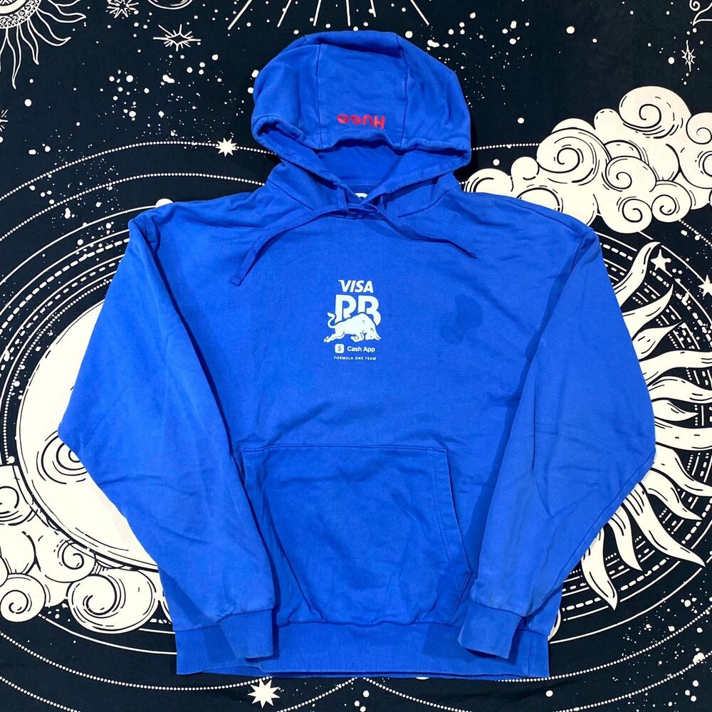 Hugo Boss x Visa Cash App Red Bull Formula One Team Hoodie Men L Blue Sweatshirt